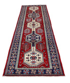 Shirvan 2'2'' X 9'9'' Hand-Knotted Wool Rug 2'2'' x 9'9'' (65 X 293) / Red / Blue