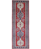 Shirvan 2'2'' X 9'9'' Hand-Knotted Wool Rug 2'2'' x 9'9'' (65 X 293) / Red / Blue