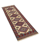 Shirvan 2'0'' X 6'1'' Hand-Knotted Wool Rug 2'0'' x 6'1'' (60 X 183) / Ivory / Red