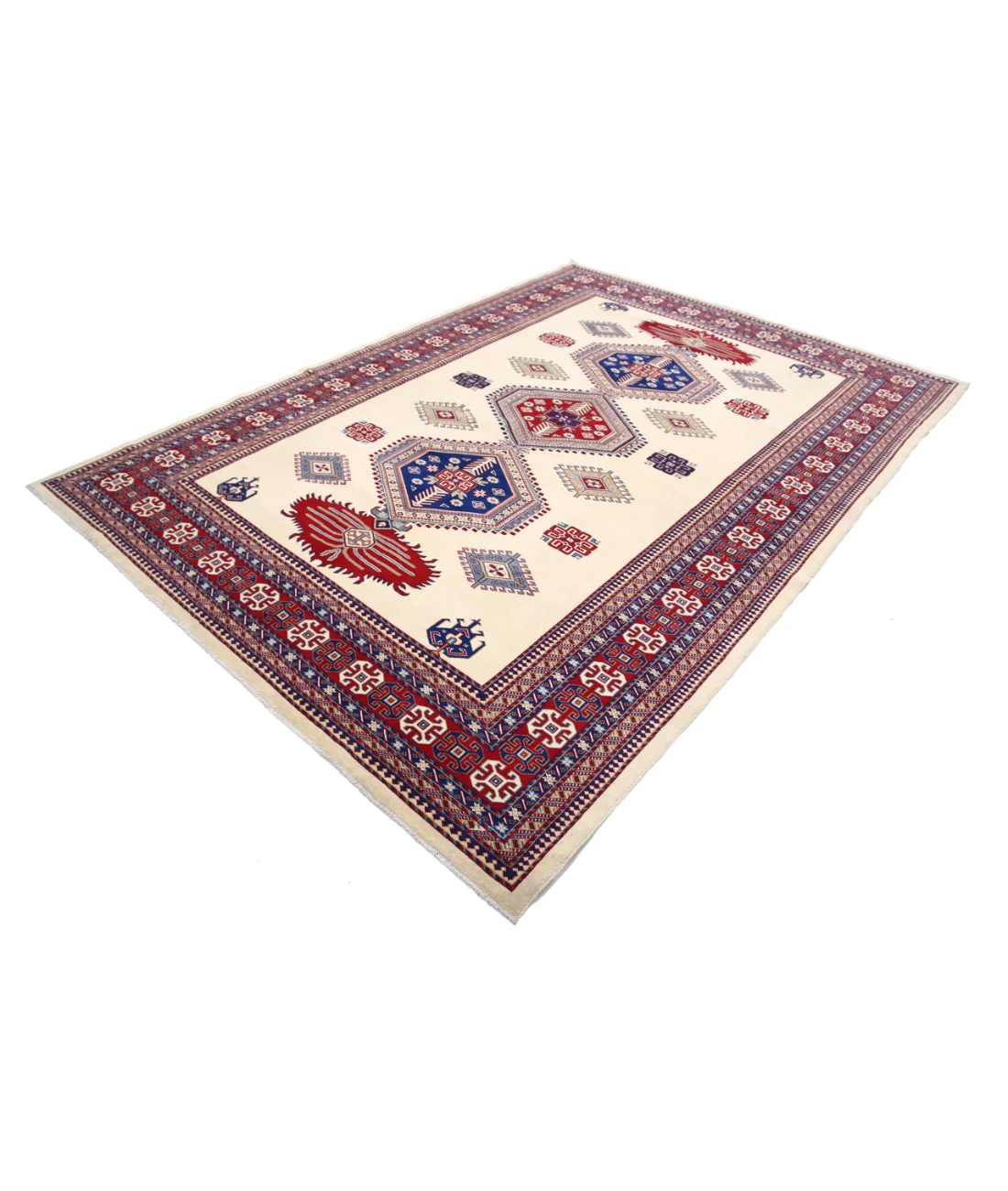 Shirvan 7'0'' X 9'10'' Hand-Knotted Wool Rug 7'0'' x 9'10'' (210 X 295) / Ivory / Red