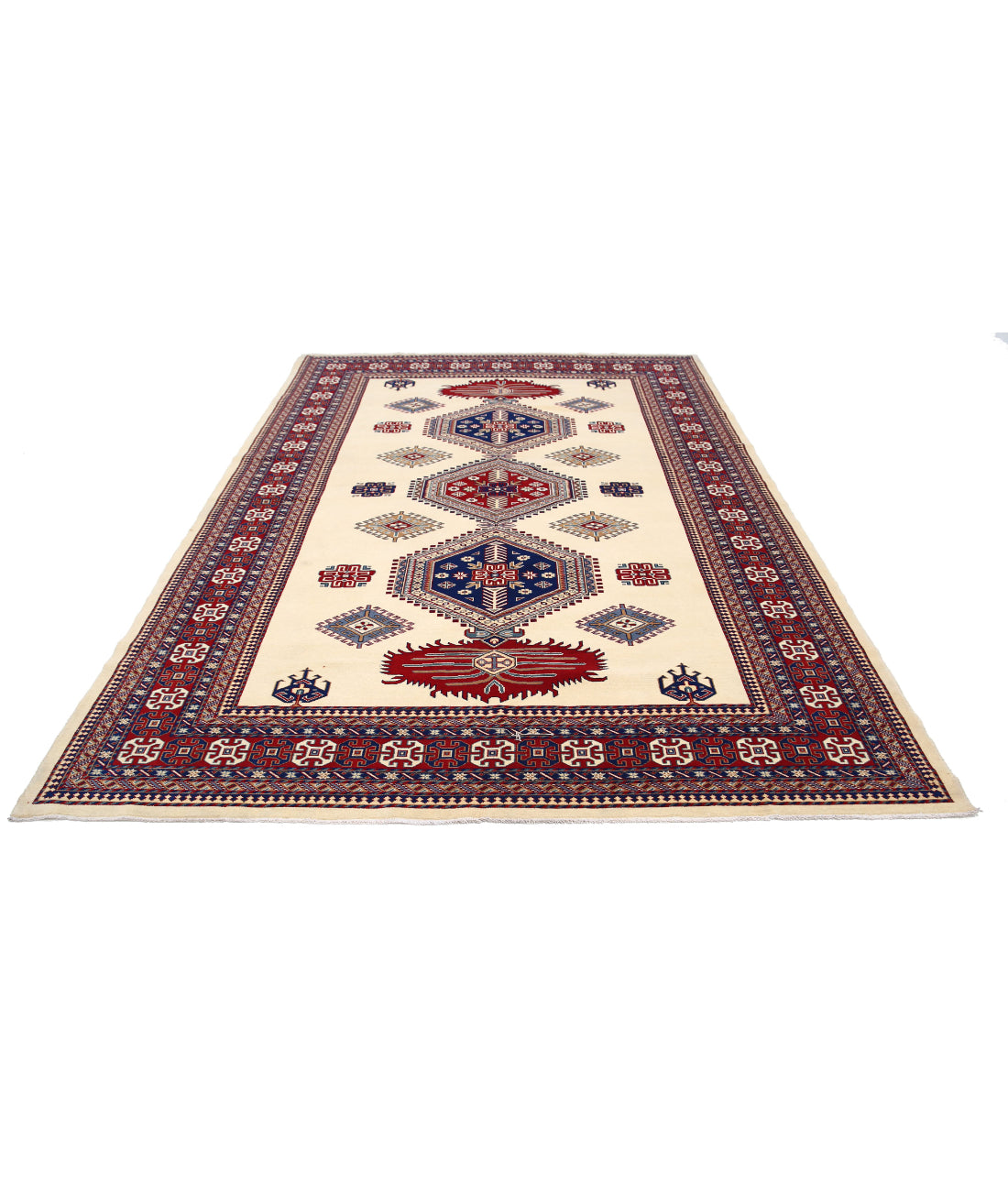 Shirvan 7'0'' X 9'10'' Hand-Knotted Wool Rug 7'0'' x 9'10'' (210 X 295) / Ivory / Red