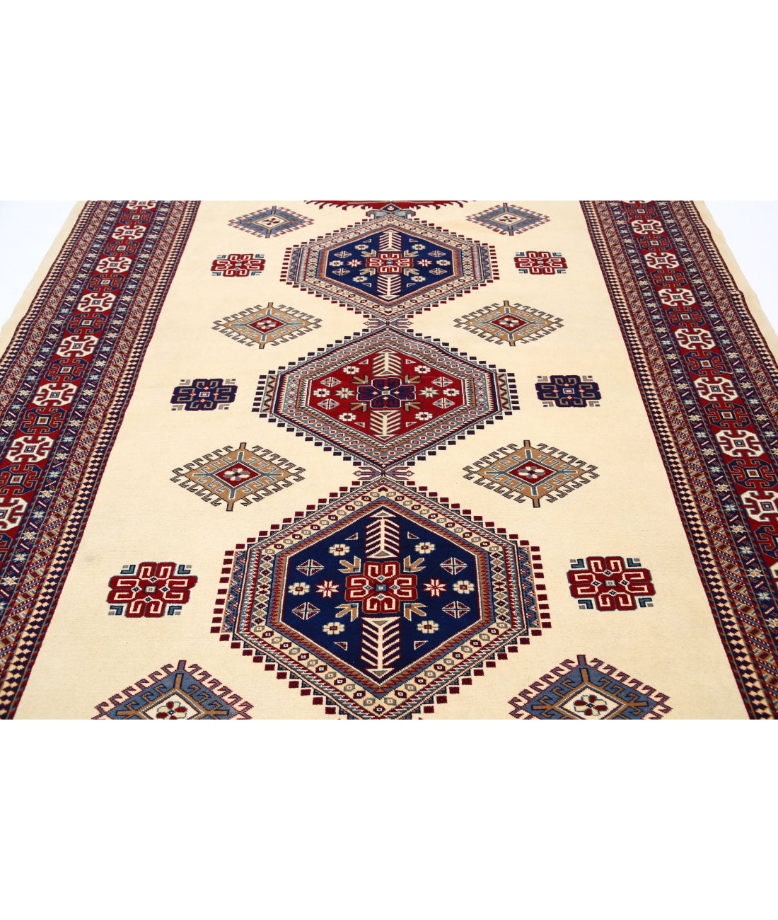 Shirvan 7'0'' X 9'10'' Hand-Knotted Wool Rug 7'0'' x 9'10'' (210 X 295) / Ivory / Red