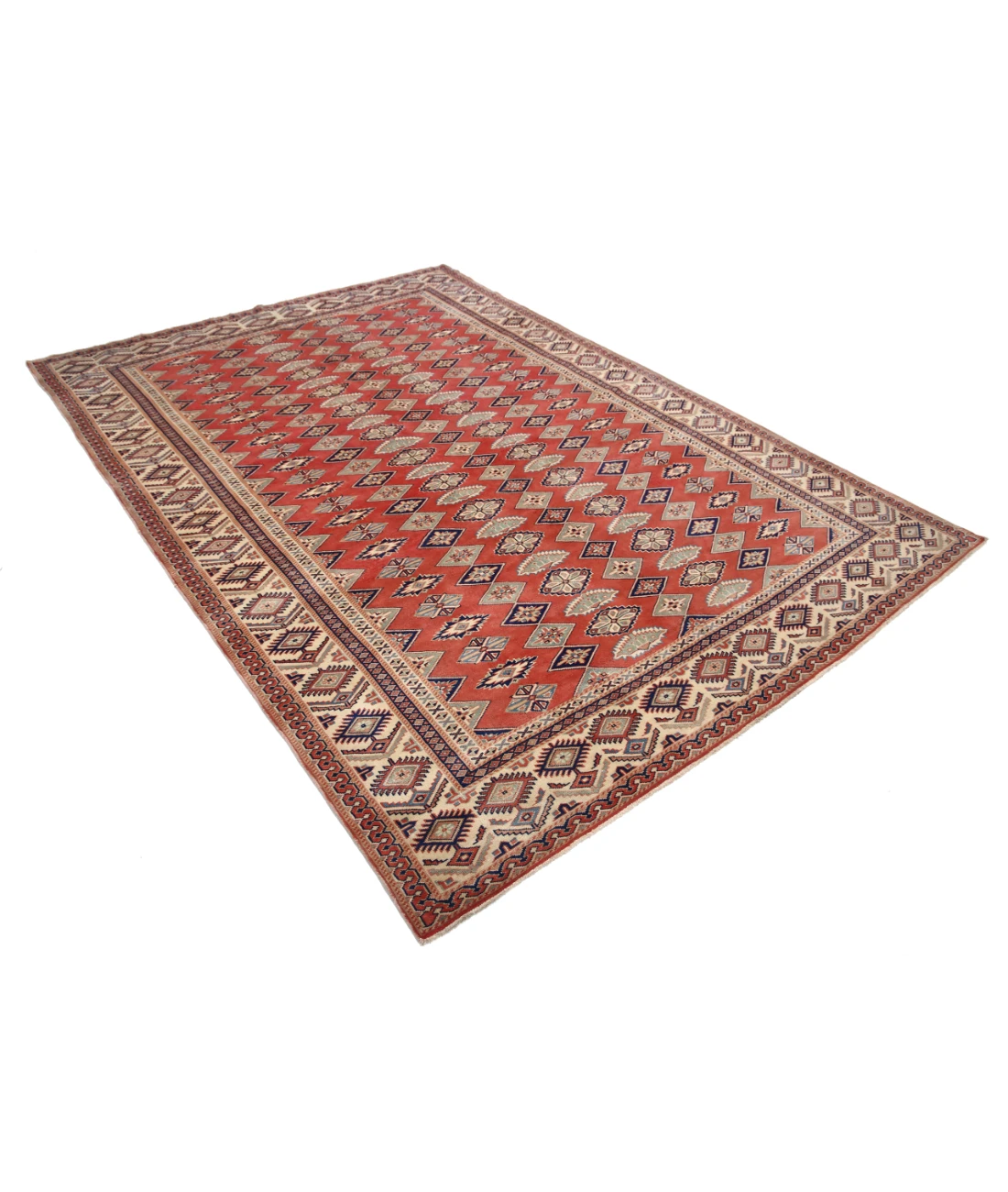Shirvan 6'3'' X 8'9'' Hand-Knotted Wool Rug 6'3'' x 8'9'' (188 X 263) / Rust / Ivory