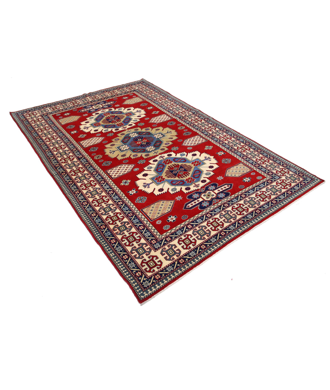 Shirvan 5'3'' X 7'9'' Hand-Knotted Wool Rug 5'3'' x 7'9'' (158 X 233) / Red / Ivory