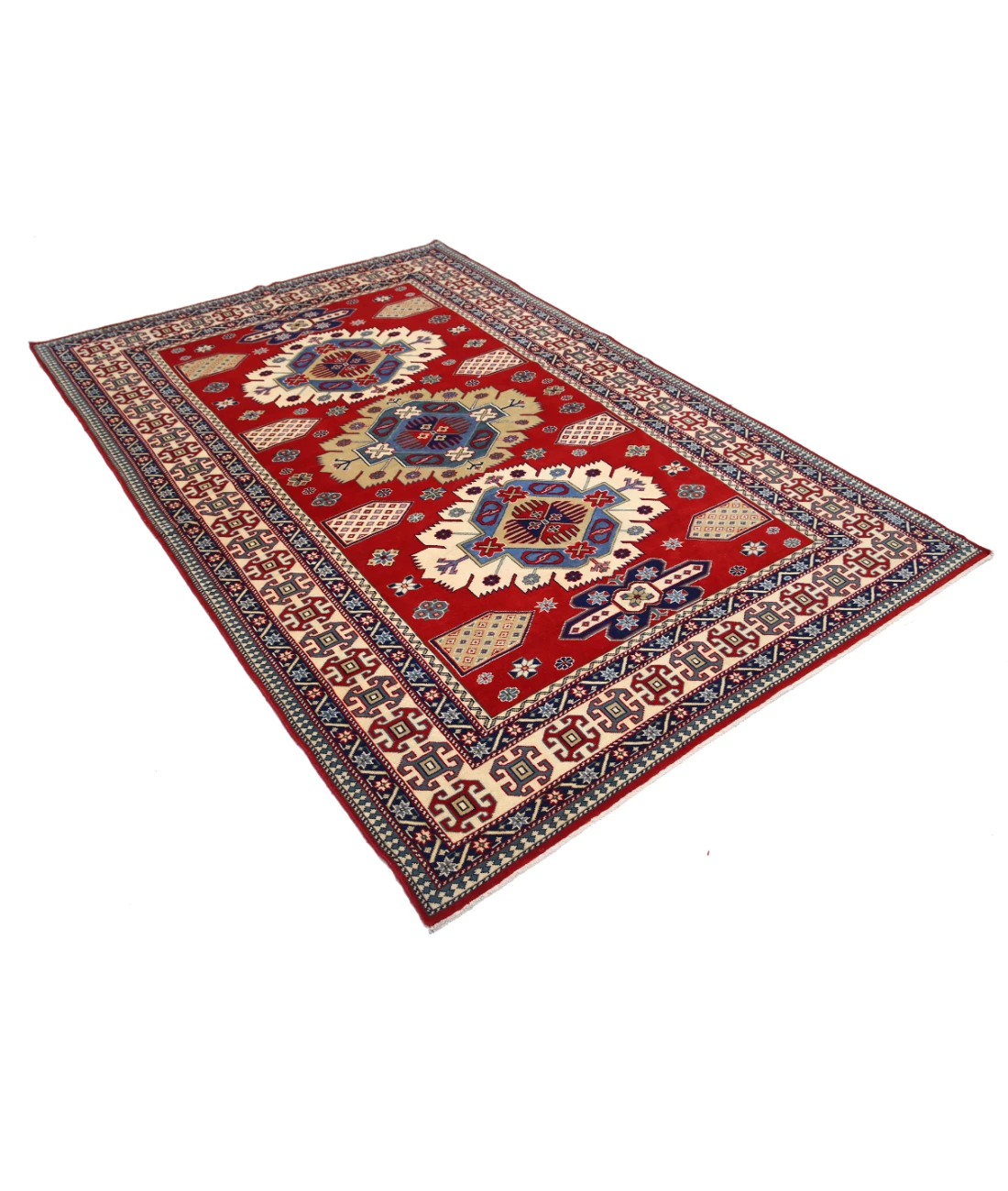 Shirvan 5'3'' X 7'9'' Hand-Knotted Wool Rug 5'3'' x 7'9'' (158 X 233) / Red / Ivory