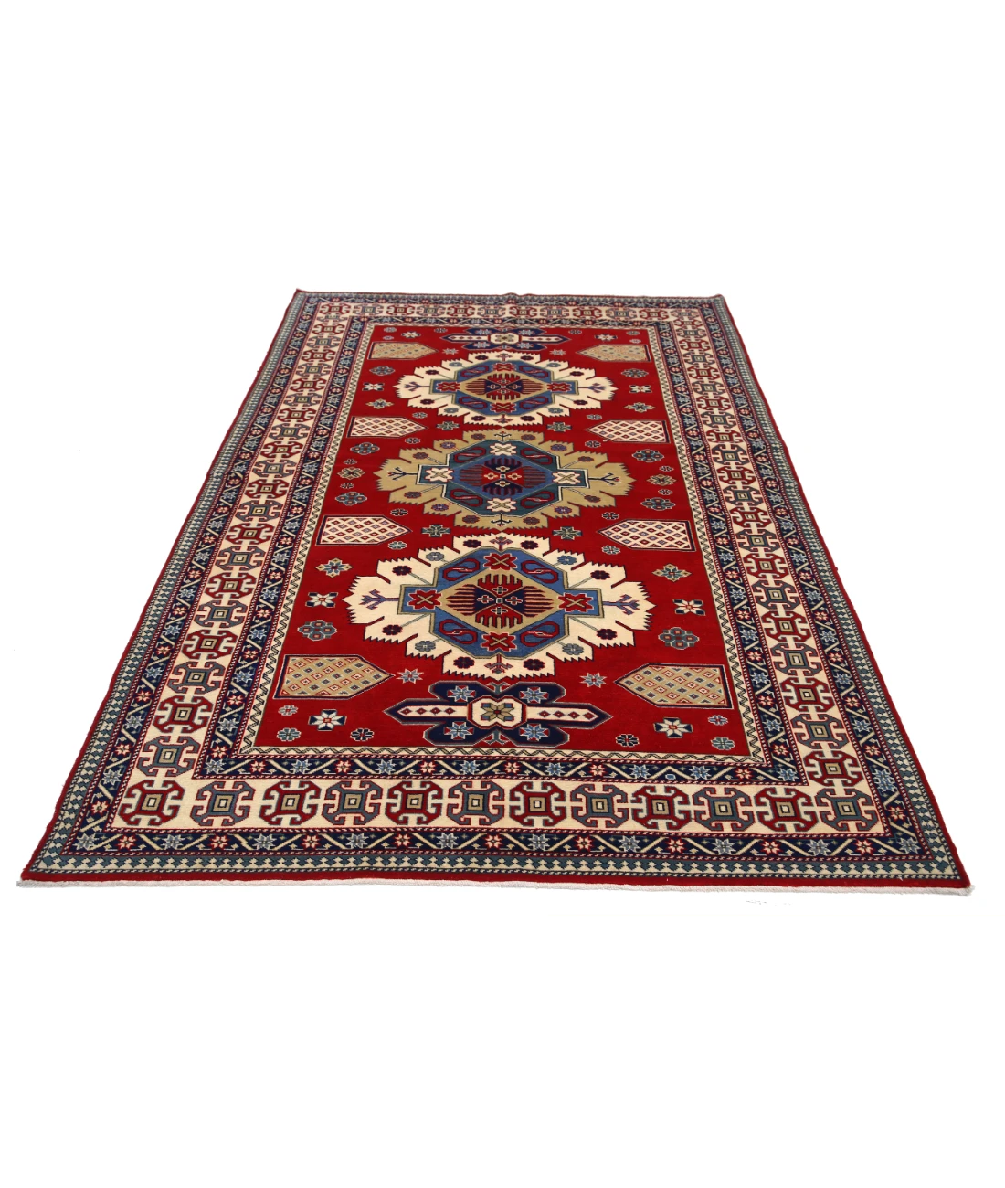 Shirvan 5'3'' X 7'9'' Hand-Knotted Wool Rug 5'3'' x 7'9'' (158 X 233) / Red / Ivory
