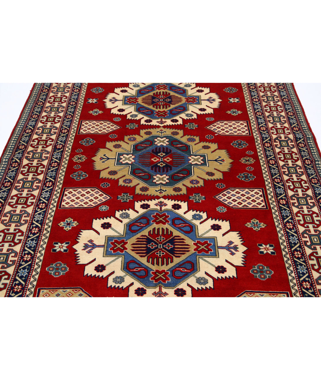 Shirvan 5'3'' X 7'9'' Hand-Knotted Wool Rug 5'3'' x 7'9'' (158 X 233) / Red / Ivory