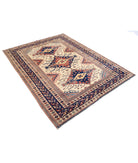 Shirvan 5'3'' X 6'9'' Hand-Knotted Wool Rug 5'3'' x 6'9'' (158 X 203) / Ivory / Blue