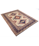 Shirvan 5'3'' X 6'9'' Hand-Knotted Wool Rug 5'3'' x 6'9'' (158 X 203) / Ivory / Blue