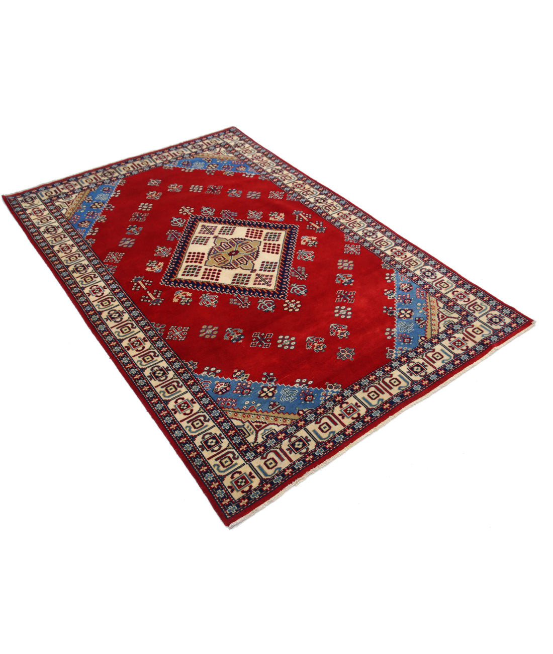 Shirvan 4'2'' X 6'2'' Hand-Knotted Wool Rug 4'2'' x 6'2'' (125 X 185) / Red / Ivory