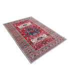 Shirvan 4'5'' X 6'3'' Hand-Knotted Wool Rug 4'5'' x 6'3'' (133 X 188) / Red / Ivory