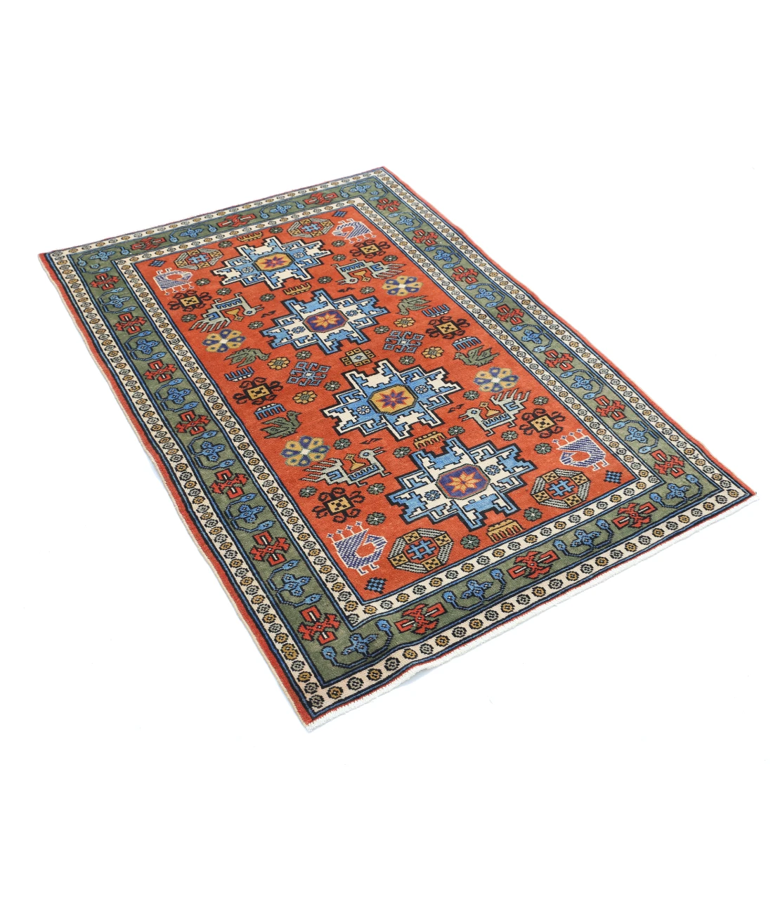 Shirvan 3'7'' X 5'0'' Hand-Knotted Wool Rug 3'7'' x 5'0'' (108 X 150) / Rust / N/A