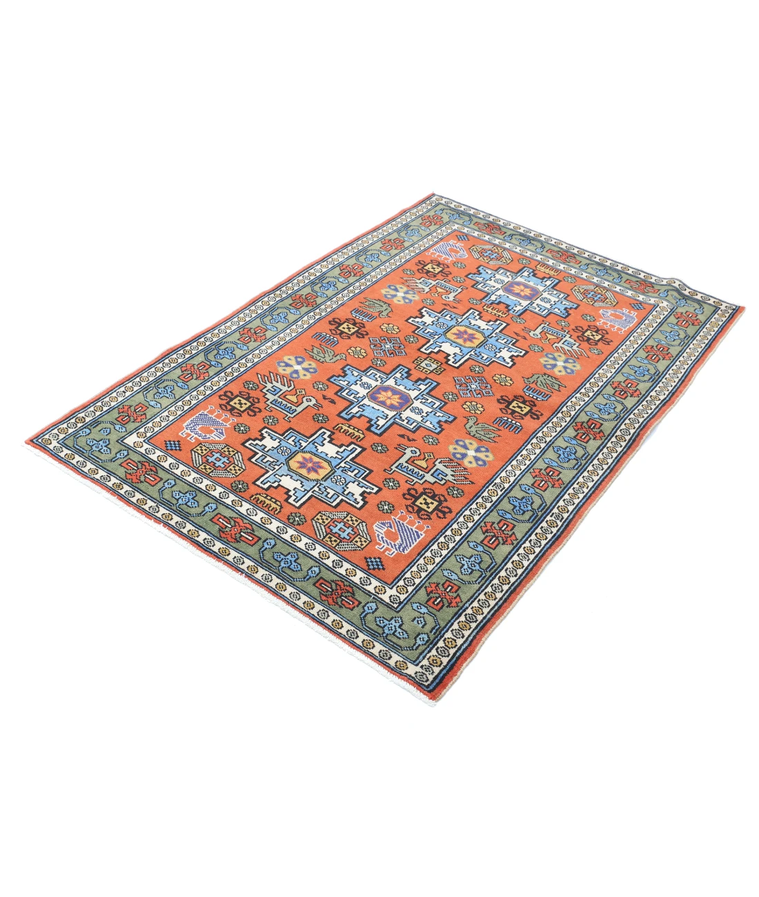 Shirvan 3'7'' X 5'0'' Hand-Knotted Wool Rug 3'7'' x 5'0'' (108 X 150) / Rust / N/A