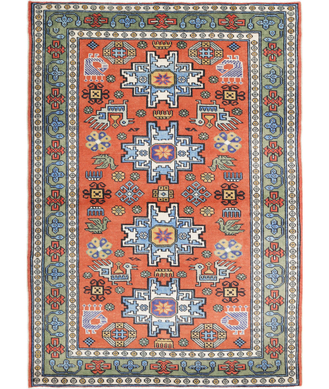 Shirvan 3'7'' X 5'0'' Hand-Knotted Wool Rug 3'7'' x 5'0'' (108 X 150) / Rust / N/A