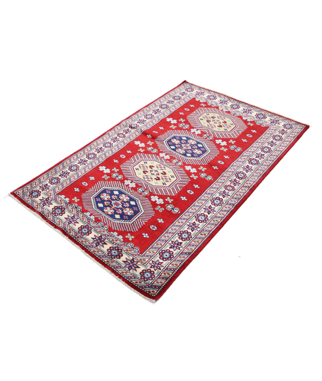 Shirvan 3'1'' X 5'0'' Hand-Knotted Wool Rug 3'1'' x 5'0'' (93 X 150) / Red / Ivory