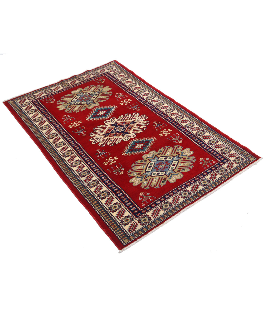 Shirvan 3'2'' X 4'7'' Hand-Knotted Wool Rug 3'2'' x 4'7'' (95 X 138) / Red / Ivory