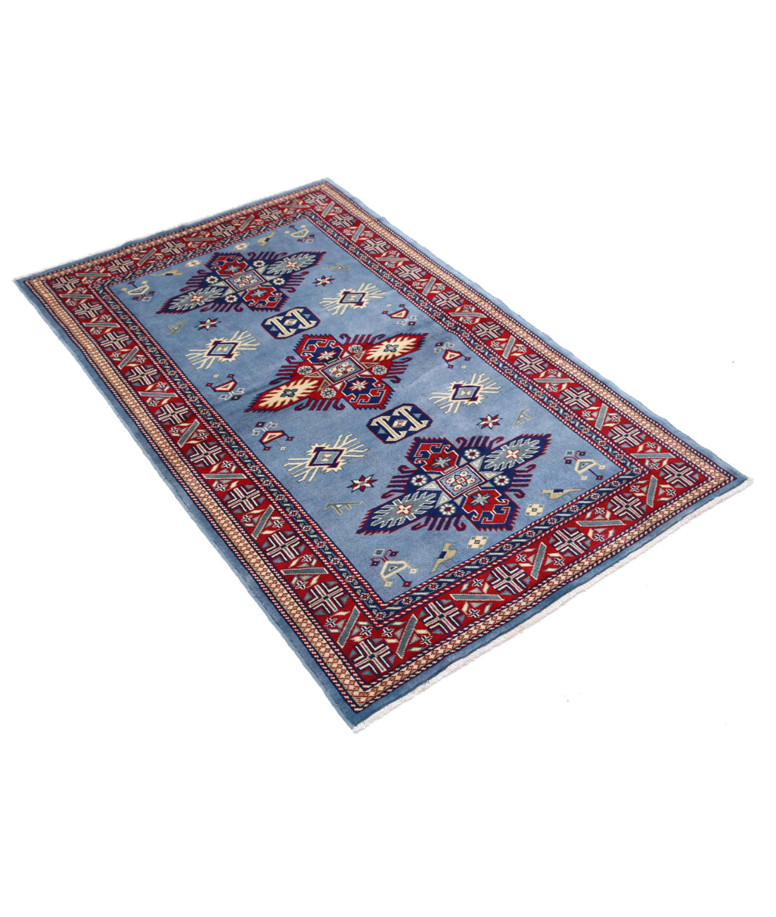 Shirvan 3'1'' X 4'11'' Hand-Knotted Wool Rug 3'1'' x 4'11'' (93 X 148) / Blue / Red