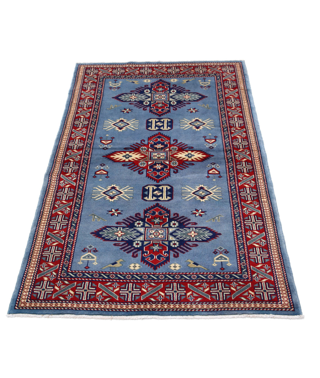 Shirvan 3'1'' X 4'11'' Hand-Knotted Wool Rug 3'1'' x 4'11'' (93 X 148) / Blue / Red