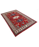 Shirvan 5'3'' X 7'11'' Hand-Knotted Wool Rug 5'3'' x 7'11'' (158 X 238) / Red / Ivory