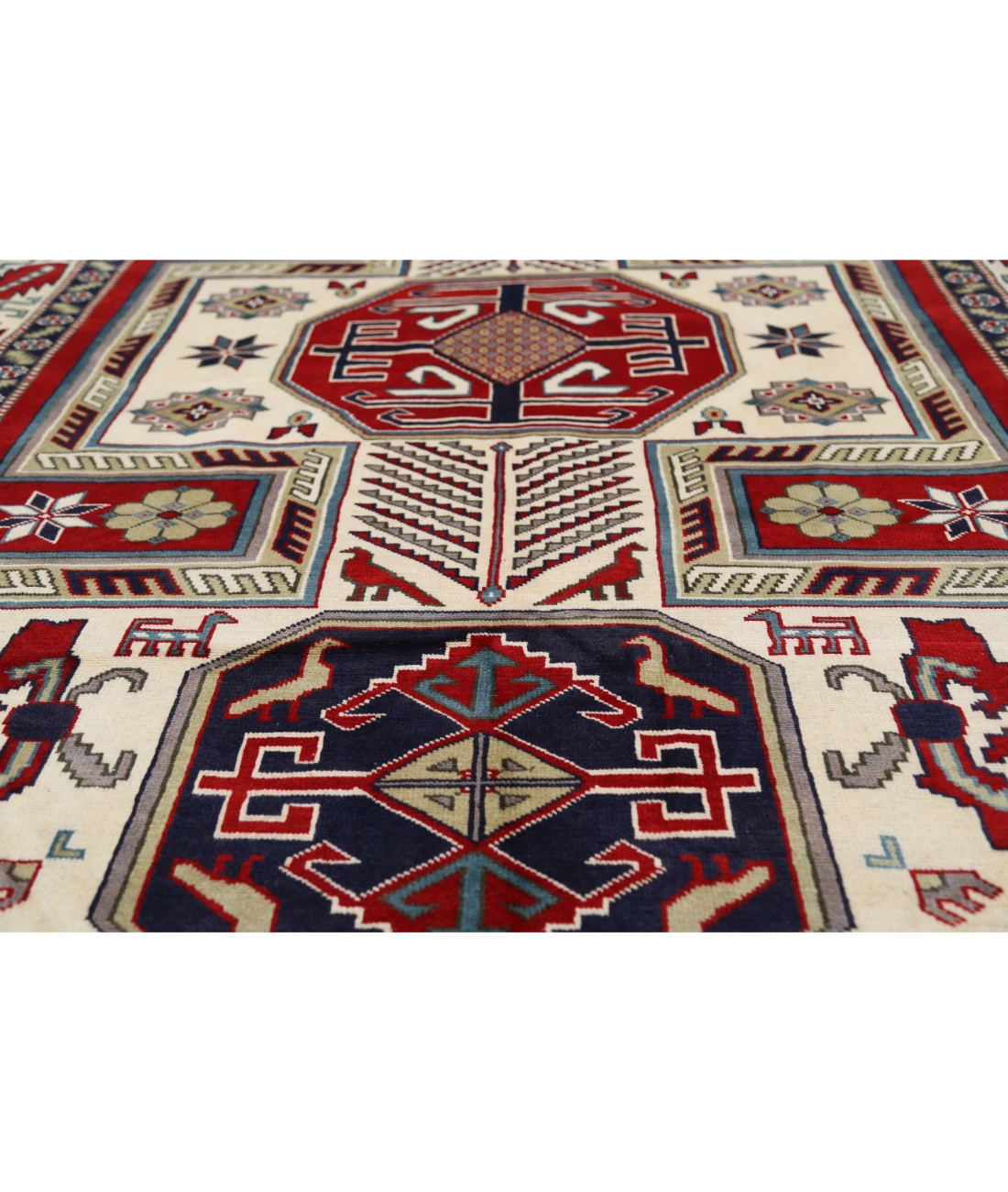 Shirvan 5'2'' X 7'6'' Hand-Knotted Wool Rug 5'2'' x 7'6'' (155 X 225) / Red / Ivory