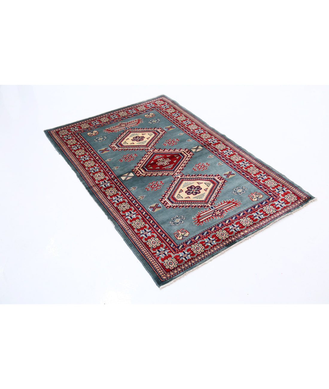 Shirvan 3'4'' X 4'10'' Hand-Knotted Wool Rug 3'4'' x 4'10'' (100 X 145) / Blue / Red