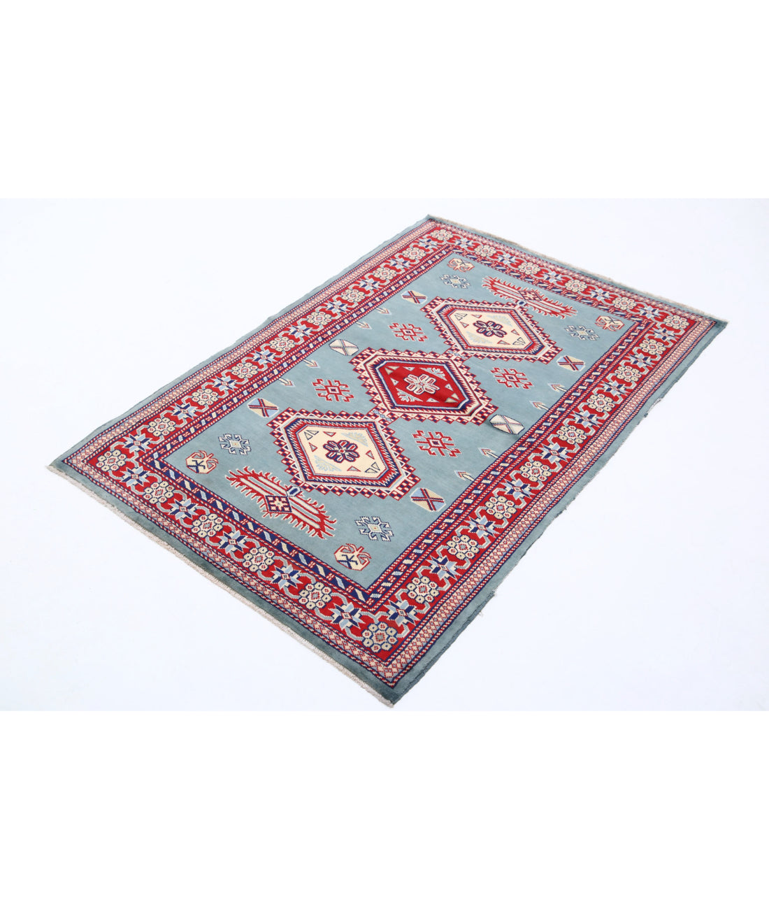 Shirvan 3'4'' X 4'10'' Hand-Knotted Wool Rug 3'4'' x 4'10'' (100 X 145) / Blue / Red