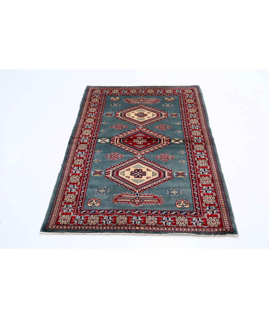 Shirvan 3'4'' X 4'10'' Hand-Knotted Wool Rug 3'4'' x 4'10'' (100 X 145) / Blue / Red