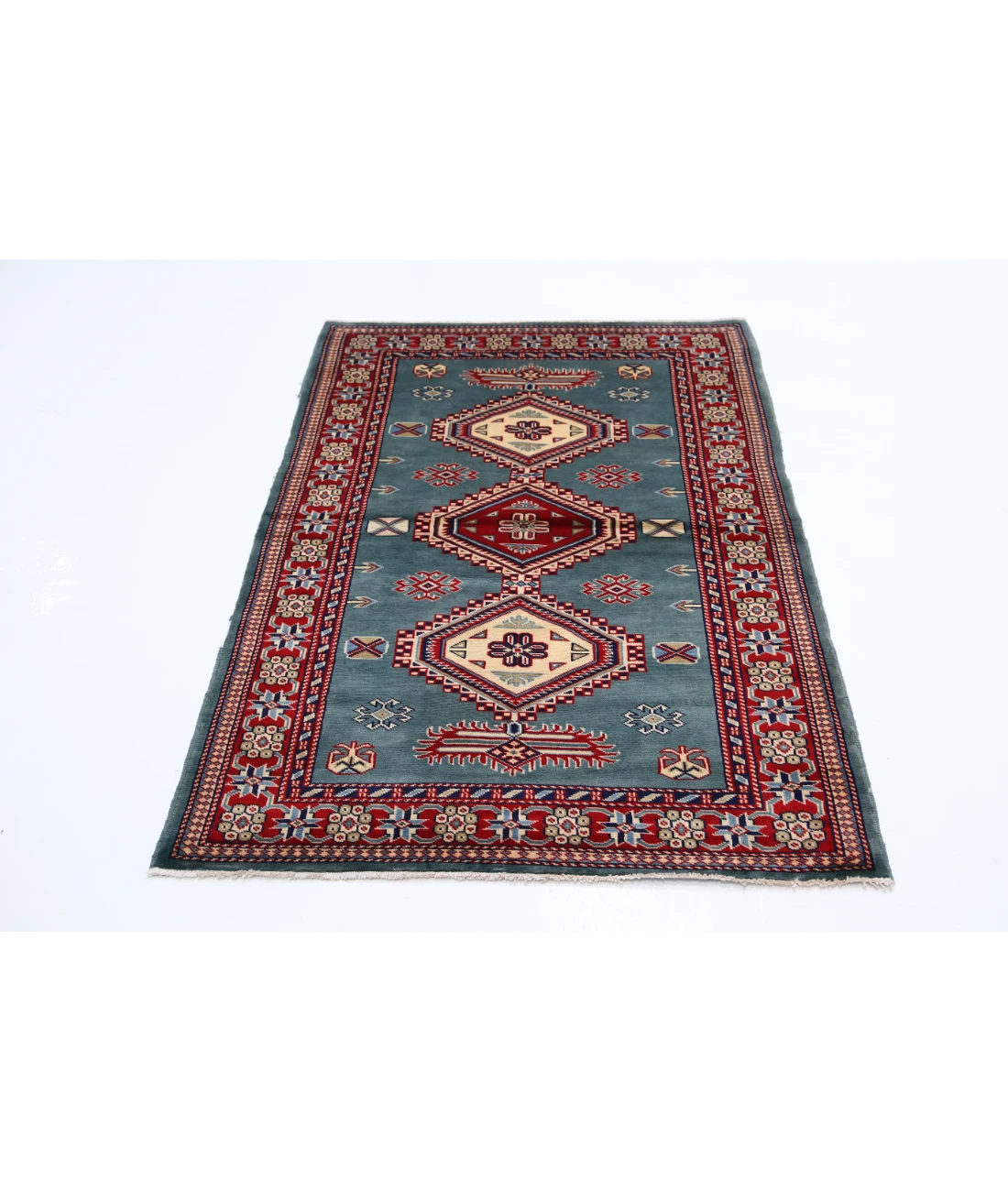 Shirvan 3'4'' X 4'10'' Hand-Knotted Wool Rug 3'4'' x 4'10'' (100 X 145) / Blue / Red