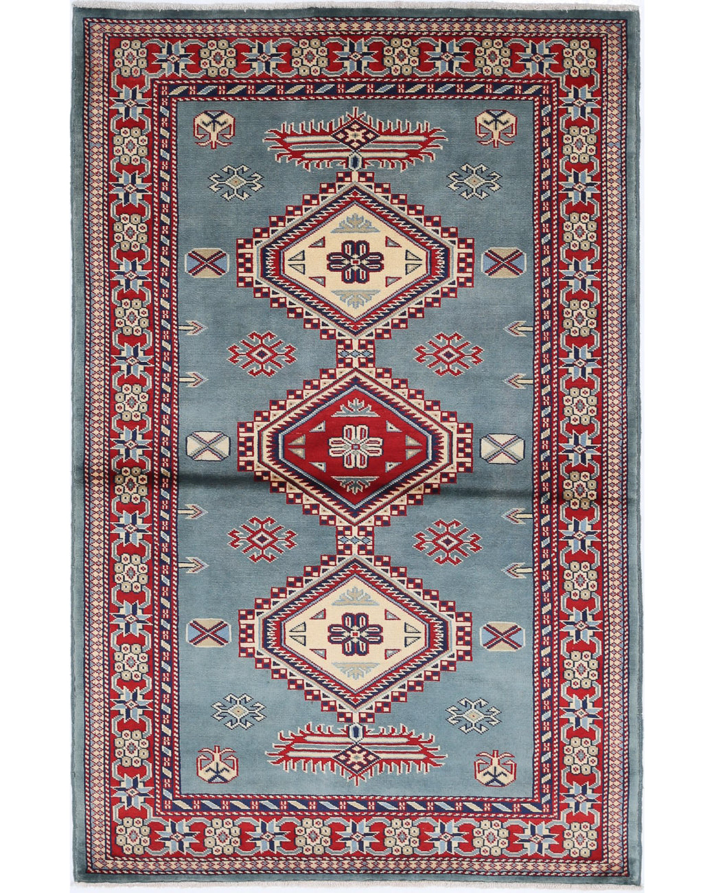 Shirvan 3'4'' X 4'10'' Hand-Knotted Wool Rug 3'4'' x 4'10'' (100 X 145) / Blue / Red