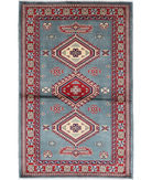 Shirvan 3'4'' X 4'10'' Hand-Knotted Wool Rug 3'4'' x 4'10'' (100 X 145) / Blue / Red