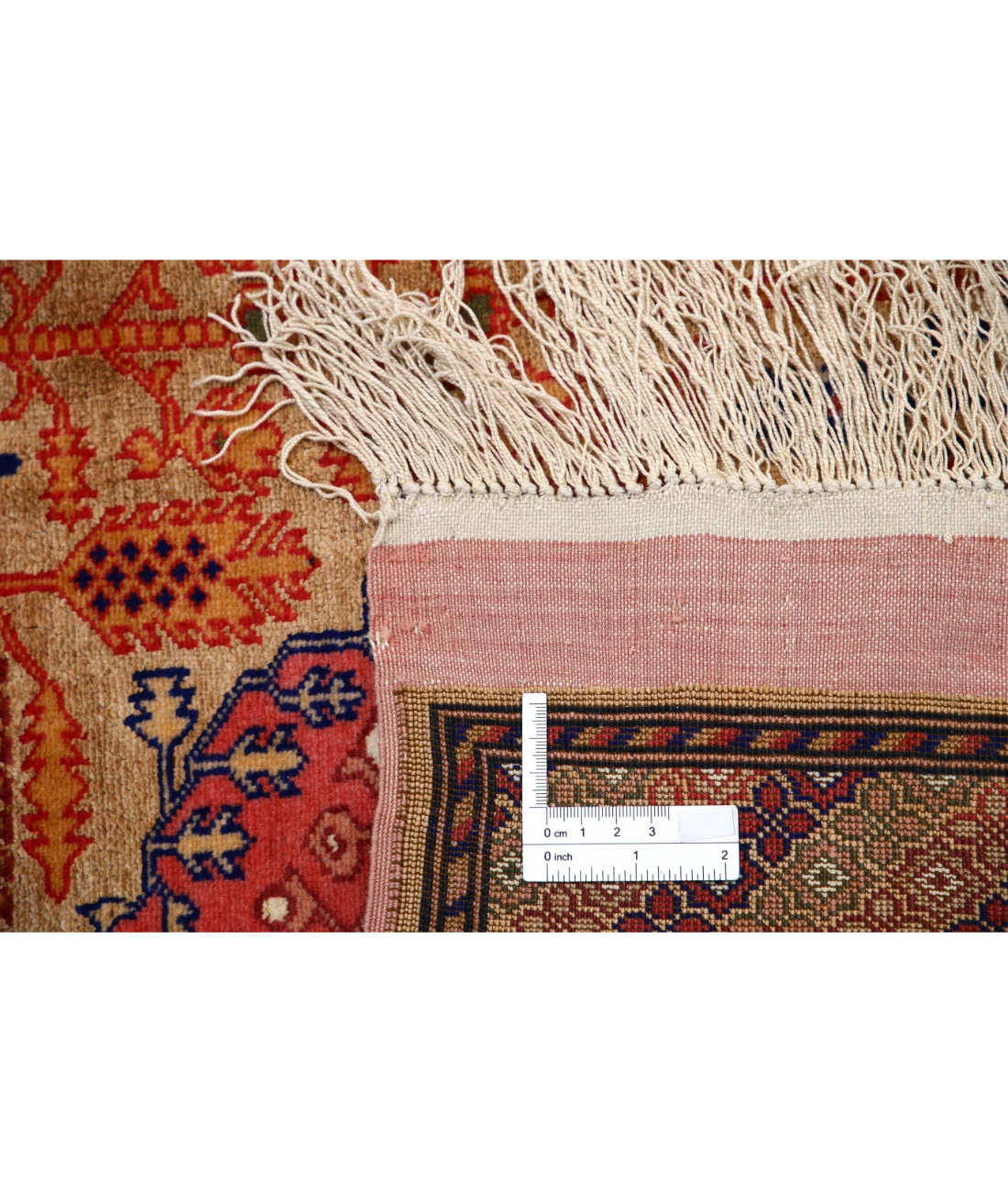 Silk-Tane 4'0'' X 5'3'' Hand-Knotted Wool-Silk Rug 4'0'' x 5'3'' (120 X 158) / Beige / Pink
