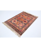 Silk-Tane 4'0'' X 5'3'' Hand-Knotted Wool-Silk Rug 4'0'' x 5'3'' (120 X 158) / Beige / Pink