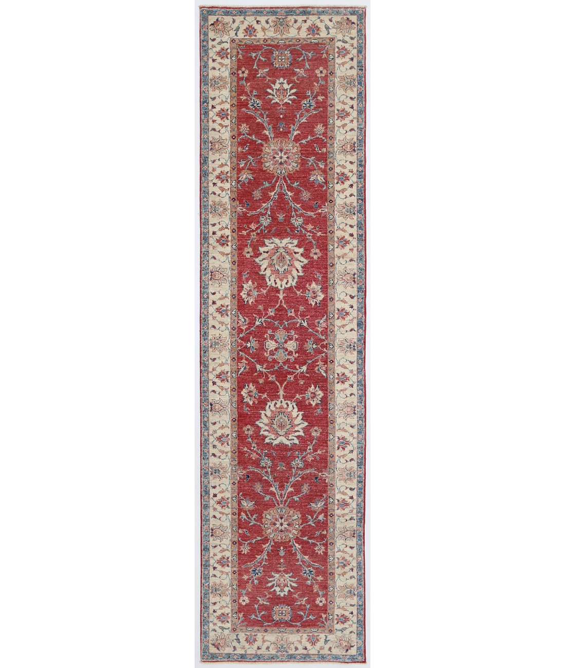 Hand Knotted Ziegler Sultanabad Wool Rug - 2'5'' x 9'8'' 2' 5" X 9' 8" ( 74 X 295 ) / Red / Ivory