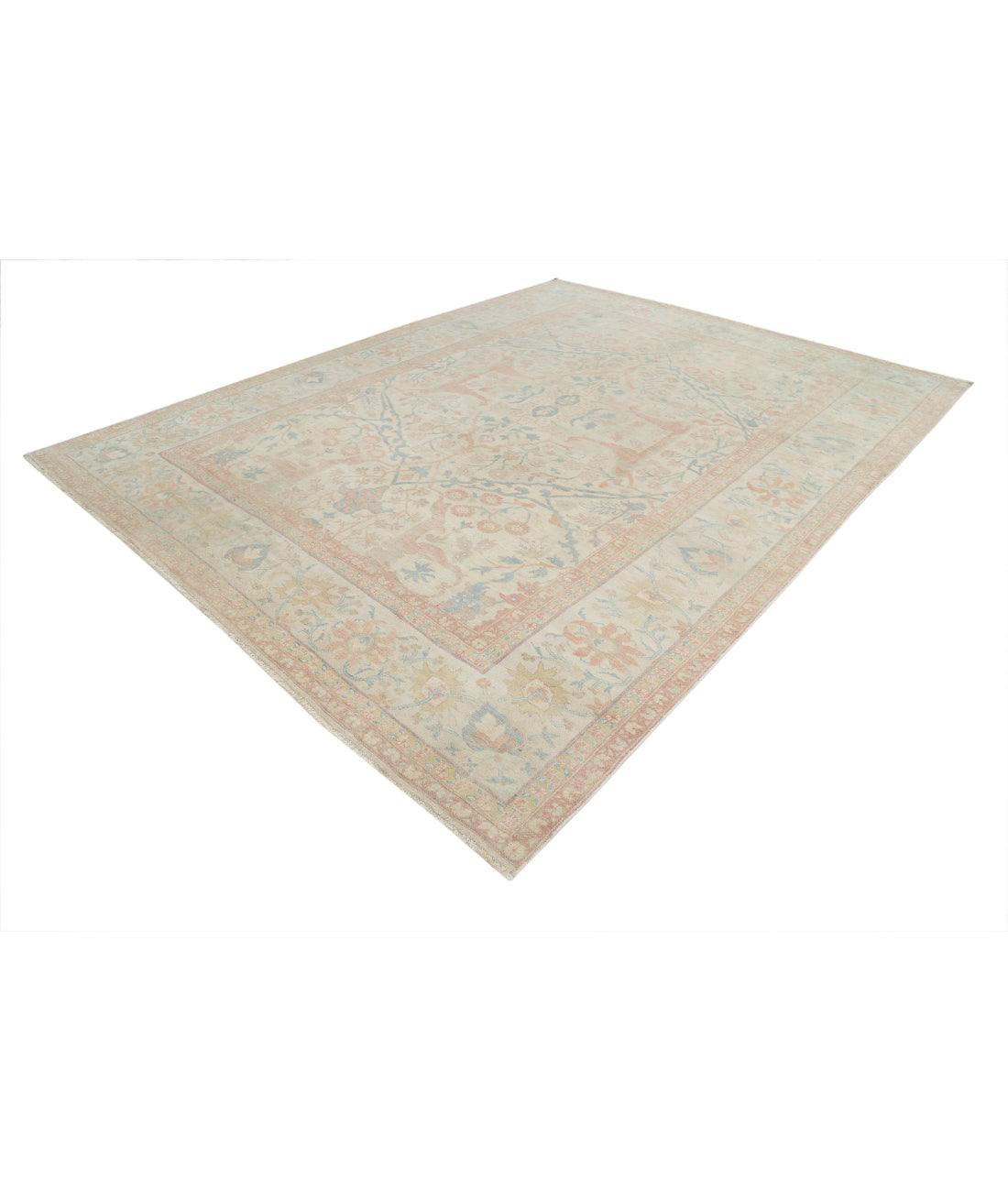 Sultanabad 9'8'' X 12'7'' Hand-Knotted Wool Rug 9'8'' x 12'7'' (290 X 378) / Ivory / Green