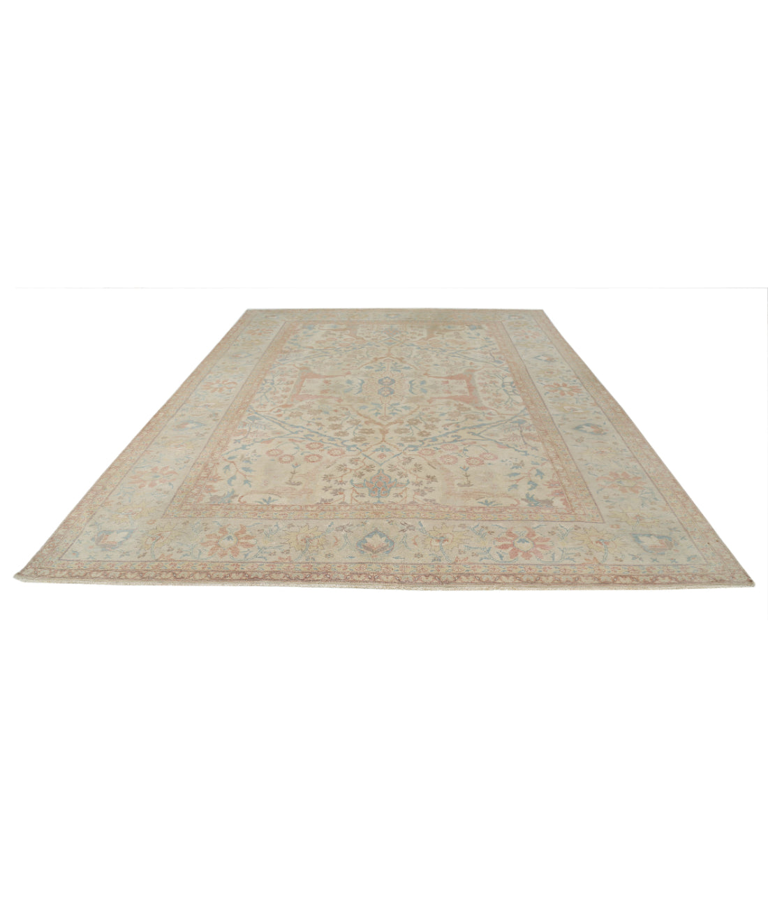 Sultanabad 9'8'' X 12'7'' Hand-Knotted Wool Rug 9'8'' x 12'7'' (290 X 378) / Ivory / Green