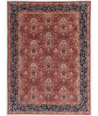 Hand Knotted Ziegler Sultanabad Wool Rug - 8'9'' x 11'10'' 8' 9" X 11' 10" ( 267 X 361 ) / Rust / Blue