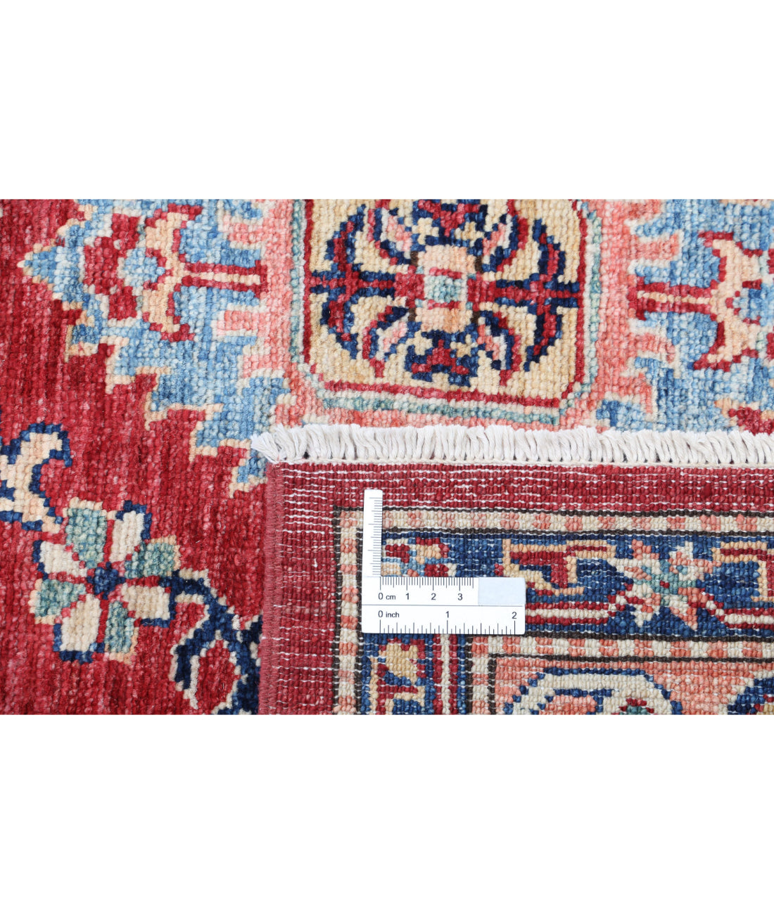 Kazak 7'11'' X 10'3'' Hand-Knotted Wool Rug 7'11'' x 10'3'' (238 X 308) / Red / Ivory