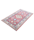 Kazak 3'3'' X 5'6'' Hand-Knotted Wool Rug 3'3'' x 5'6'' (98 X 165) / Red / Ivory