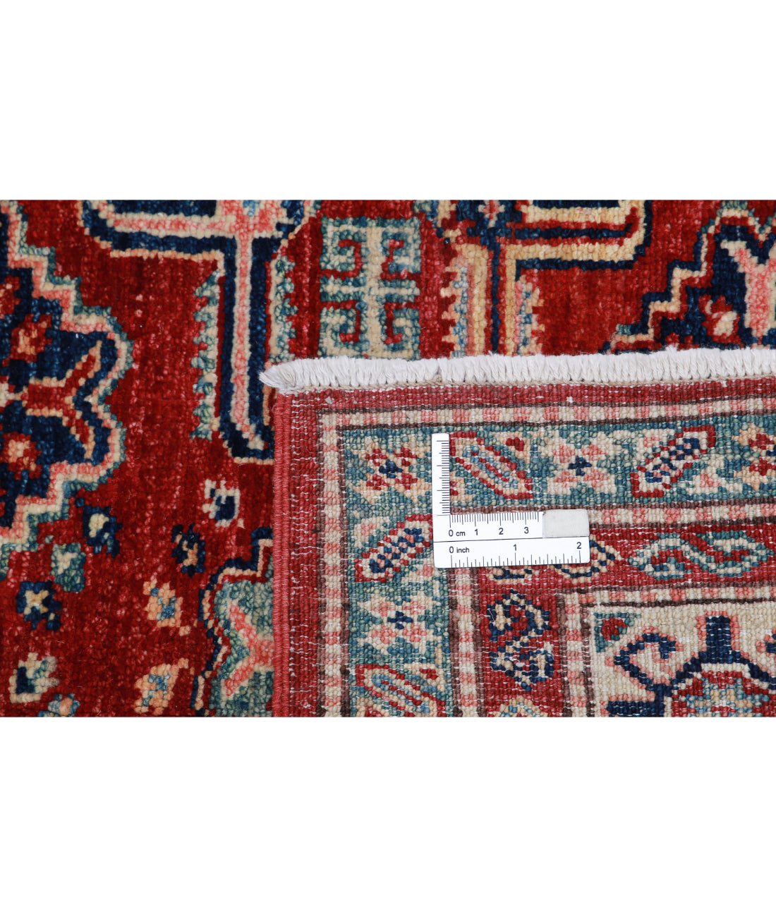 Kazak 6'7'' X 9'5'' Hand-Knotted Wool Rug 6'7'' x 9'5'' (198 X 283) / Red / Ivory