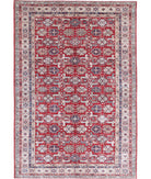 Kazak 6'7'' X 9'5'' Hand-Knotted Wool Rug 6'7'' x 9'5'' (198 X 283) / Red / Ivory