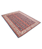 Kazak 5'5'' X 7'2'' Hand-Knotted Wool Rug 5'5'' x 7'2'' (163 X 215) / Blue / Ivory