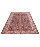 Kazak 5'5'' X 7'2'' Hand-Knotted Wool Rug 5'5'' x 7'2'' (163 X 215) / Blue / Ivory