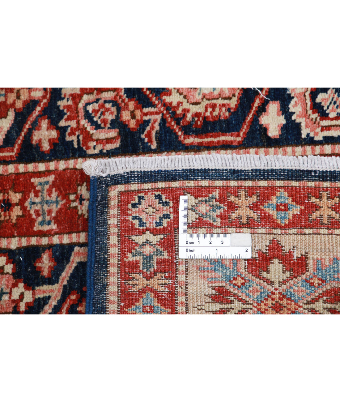 Kazak 5'5'' X 7'2'' Hand-Knotted Wool Rug 5'5'' x 7'2'' (163 X 215) / Blue / Ivory