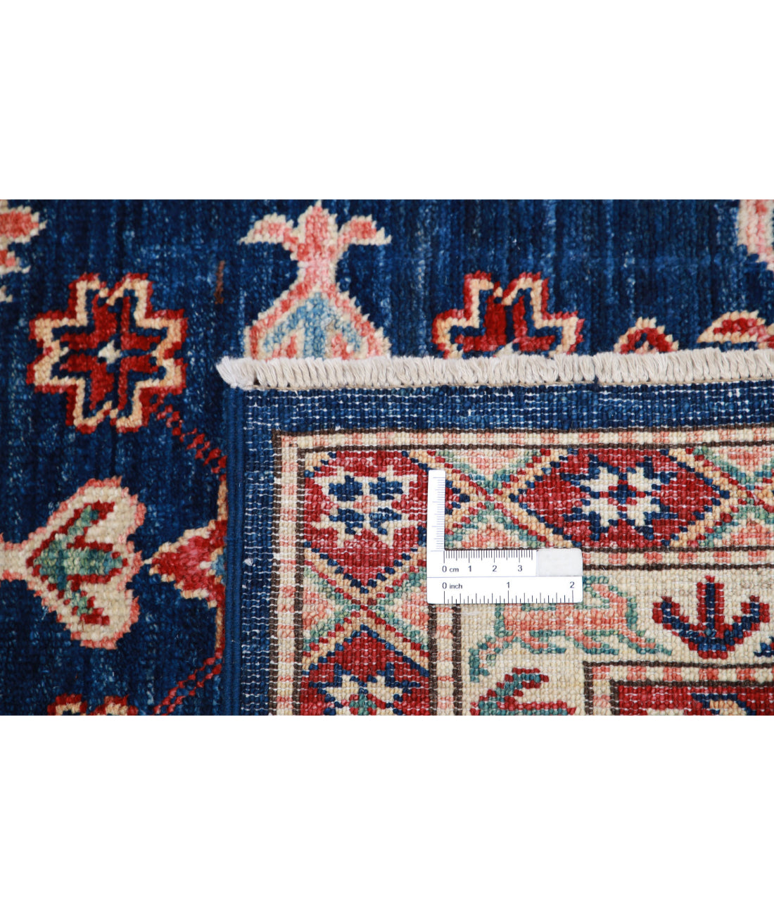 Kazak 6'2'' X 7'6'' Hand-Knotted Wool Rug 6'2'' x 7'6'' (185 X 225) / Blue / Red