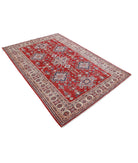 Kazak 5'4'' X 7'8'' Hand-Knotted Wool Rug 5'4'' x 7'8'' (160 X 230) / Red / Ivory