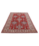 Kazak 5'4'' X 7'8'' Hand-Knotted Wool Rug 5'4'' x 7'8'' (160 X 230) / Red / Ivory