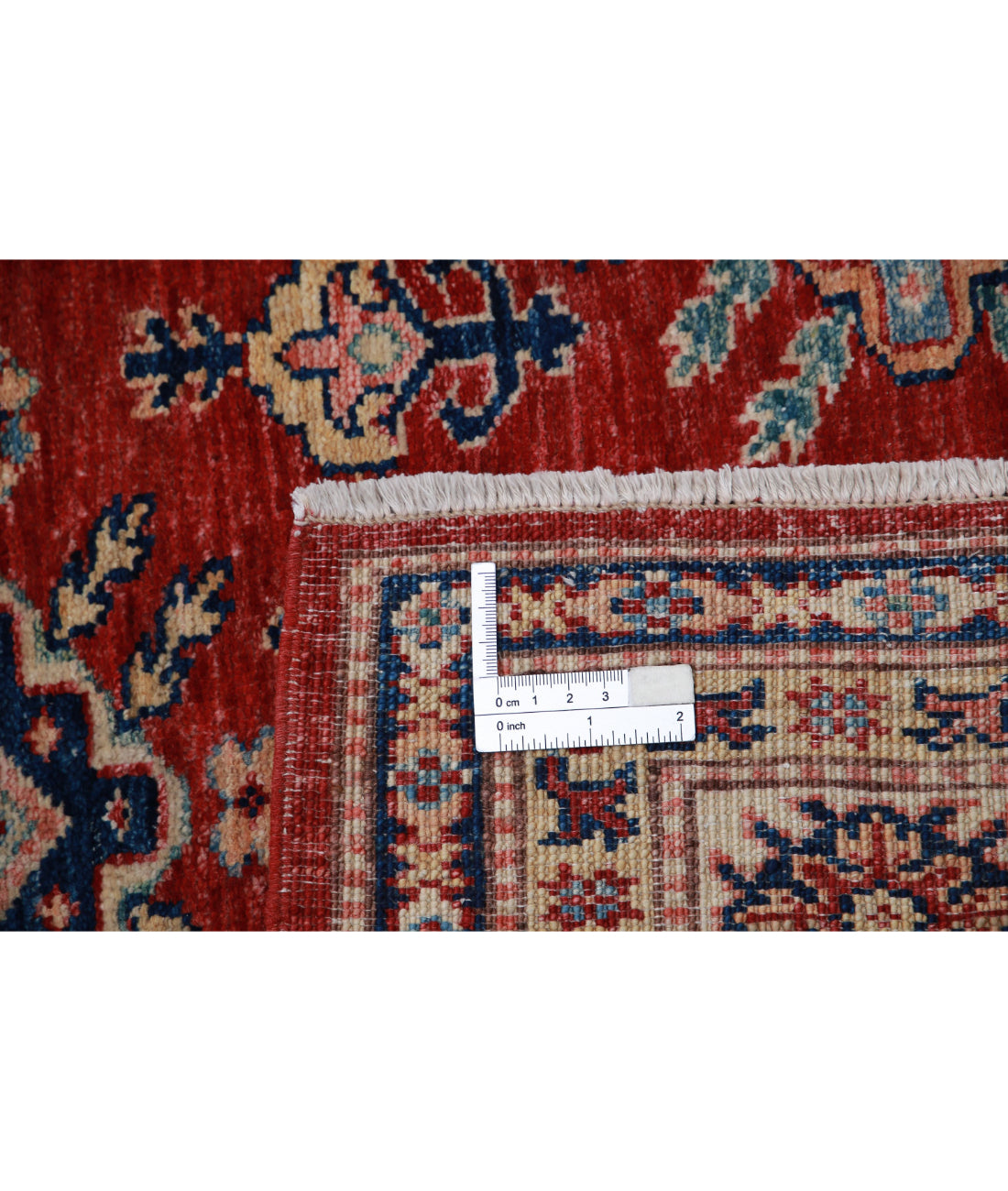 Kazak 5'4'' X 7'8'' Hand-Knotted Wool Rug 5'4'' x 7'8'' (160 X 230) / Red / Ivory