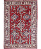 Kazak 5'4'' X 7'8'' Hand-Knotted Wool Rug 5'4'' x 7'8'' (160 X 230) / Red / Ivory