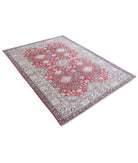 Kazak 4'10'' X 6'6'' Hand-Knotted Wool Rug 4'10'' x 6'6'' (145 X 195) / Red / Ivory