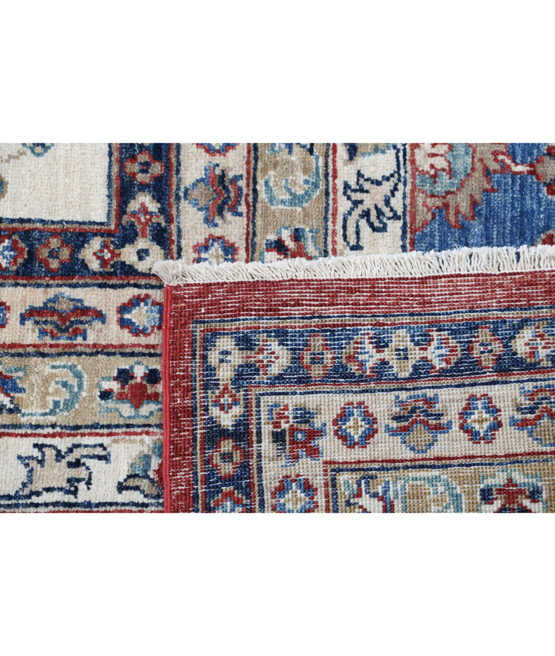 Kazak 13'8'' X 15'7'' Hand-Knotted Wool Rug 13'8'' x 15'7'' (410 X 468) / Red / Blue